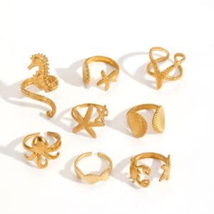 Collection "Océan" : bagues ouvertes et ajustables