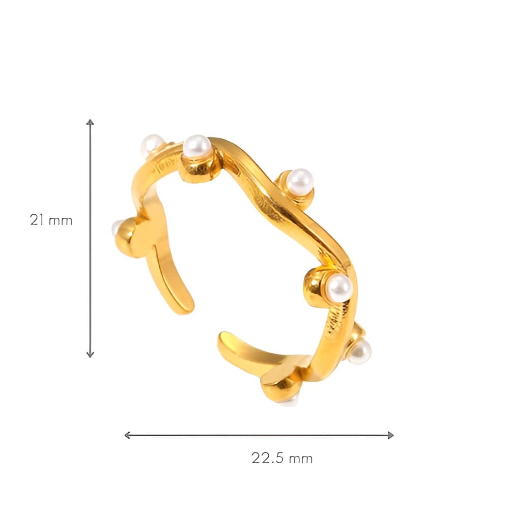 Bague ajustable fine avec perles dimensions