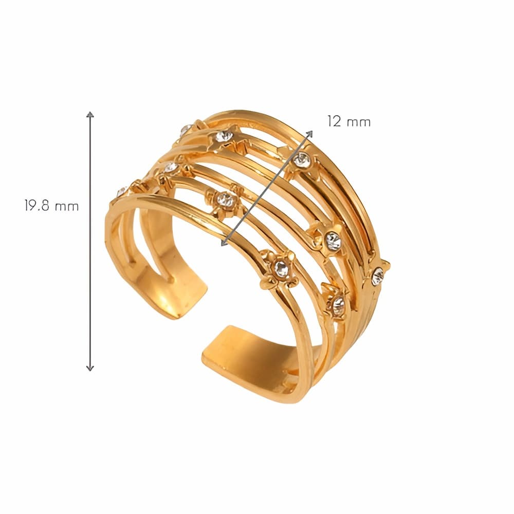 Bague ajustable scintillante dimensions