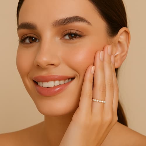 Bague réglable en acier inoxydable et perles d'eau douce naturelles
